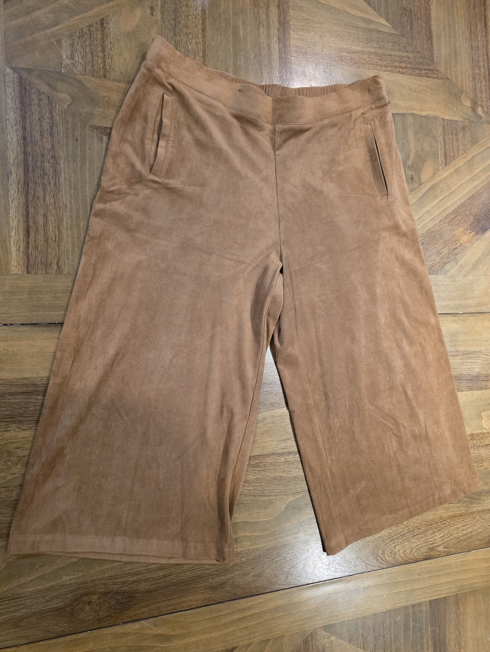 Chicos Wide Leg Culottes Sz 2 / Large 12 US Brown Lagenlook Cropped Pants